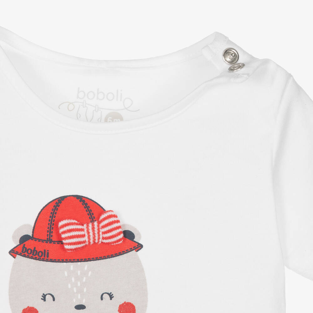 Boboli-Белый топ и легинсы с красными яблоками | Childrensalon Outlet