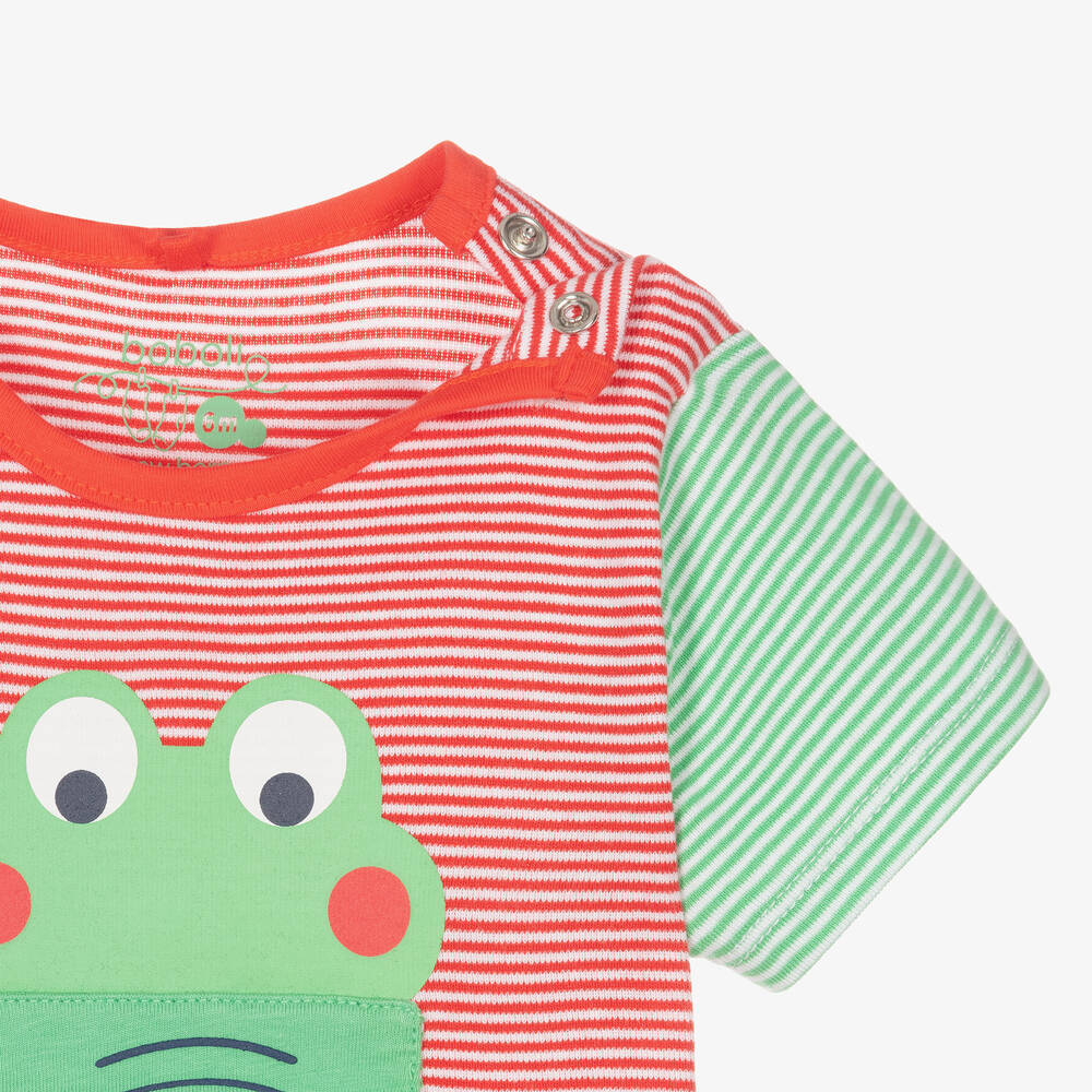 Boboli-Baby Red Cotton Crocodile T-Shirt | Childrensalon Outlet