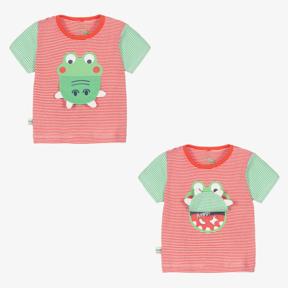 Boboli - T-shirt rouge coton crocodile bébé | Childrensalon