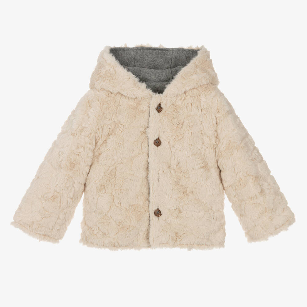 Boboli - Beige & Grey Reversible Baby Jacket | Childrensalon