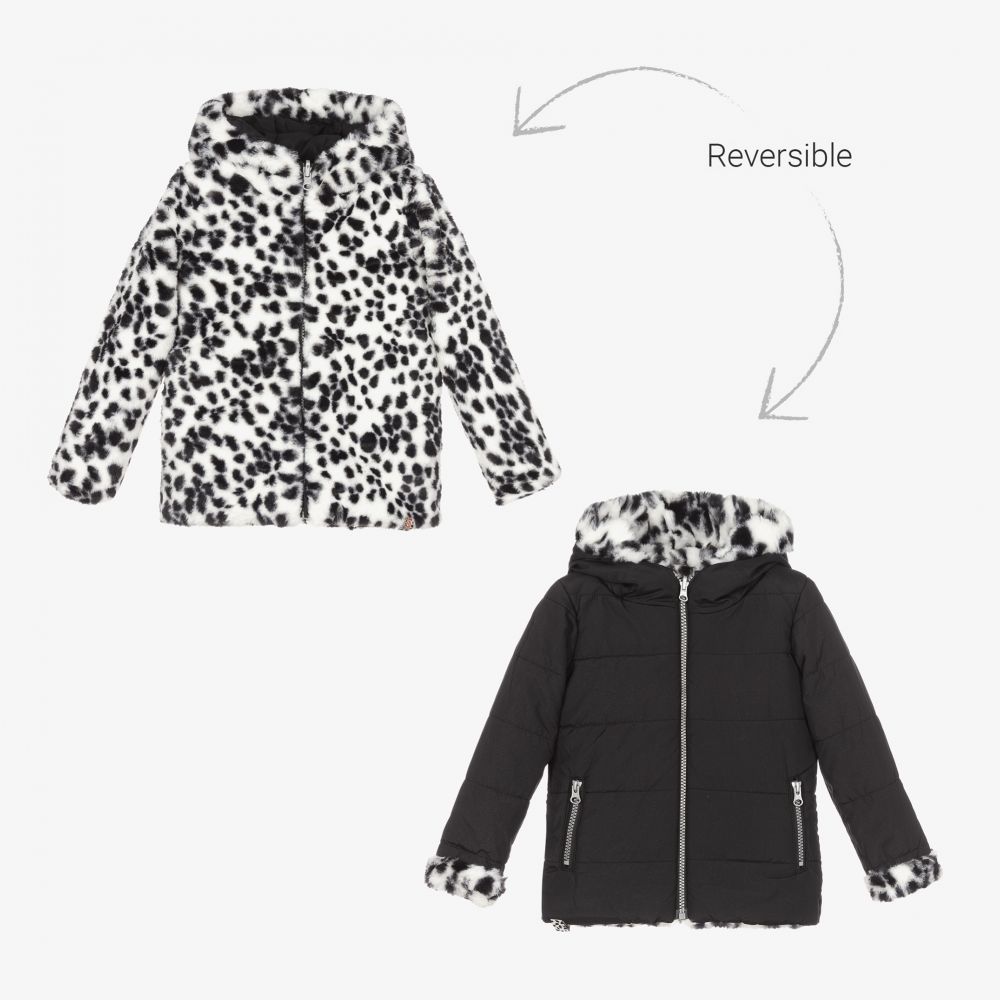 Boboli - Черная двусторонняя куртка в стиле далматинцев | Childrensalon