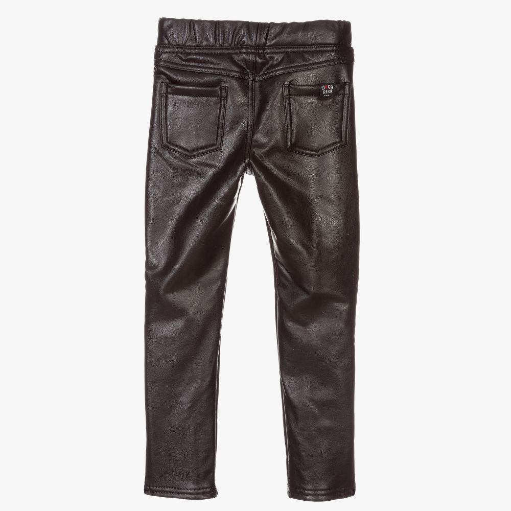 Boboli-Black Faux Leather Trousers | Childrensalon Outlet