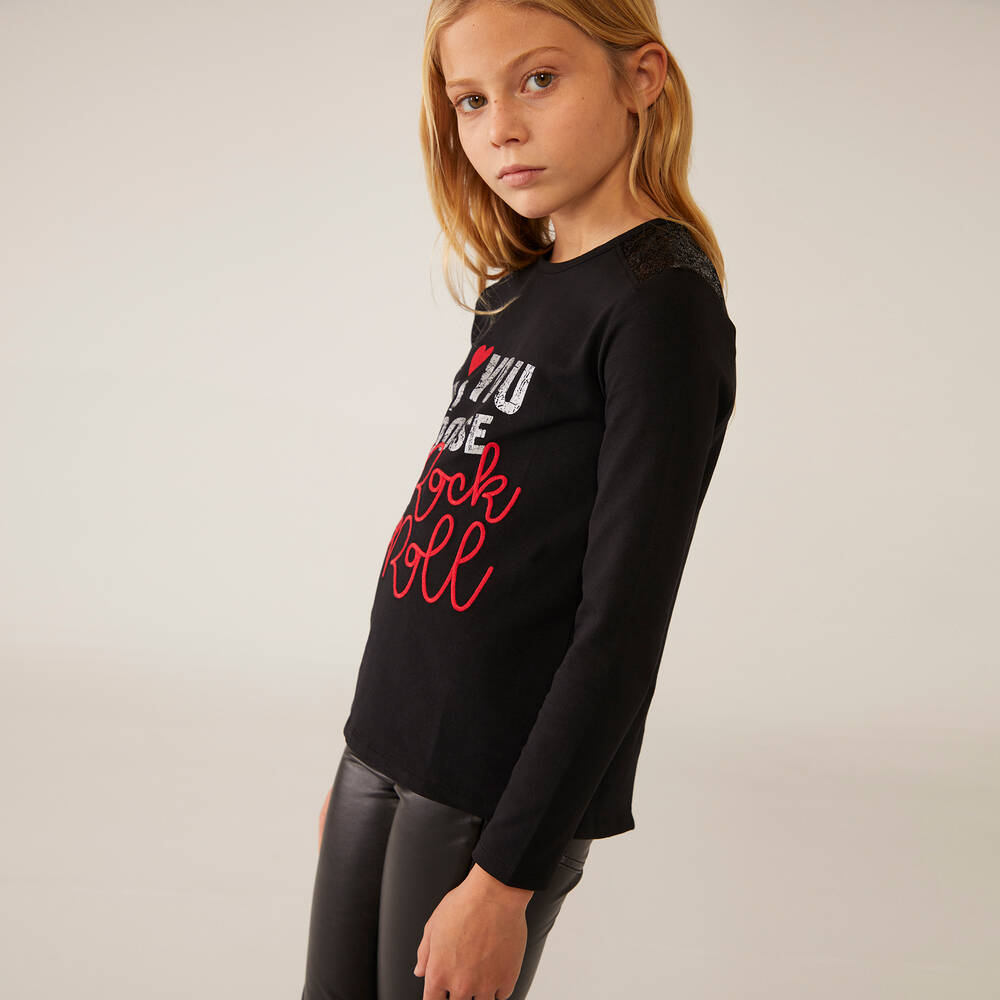 Boboli-Black Faux Leather Trousers | Childrensalon Outlet