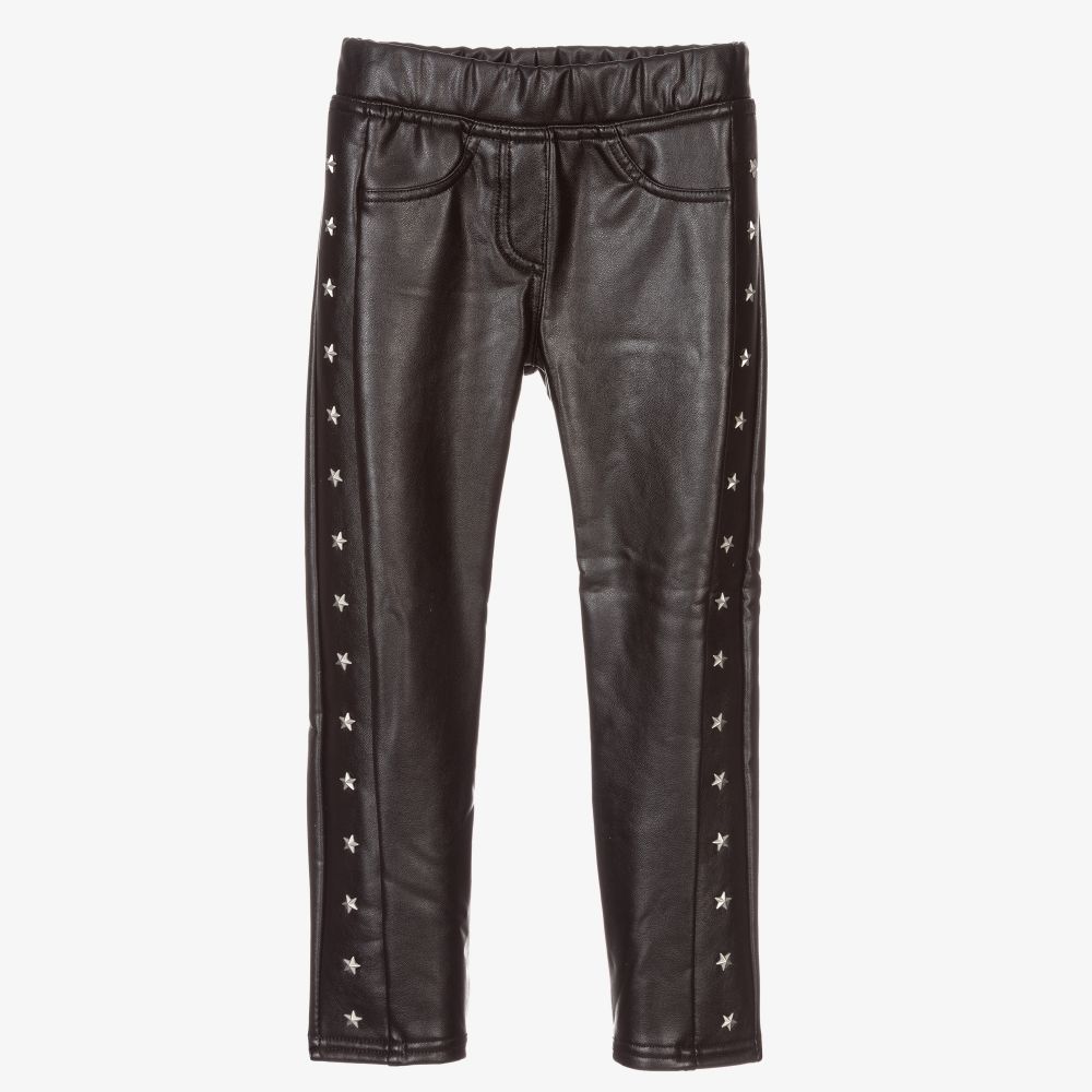 Boboli-Black Faux Leather Trousers | Childrensalon Outlet