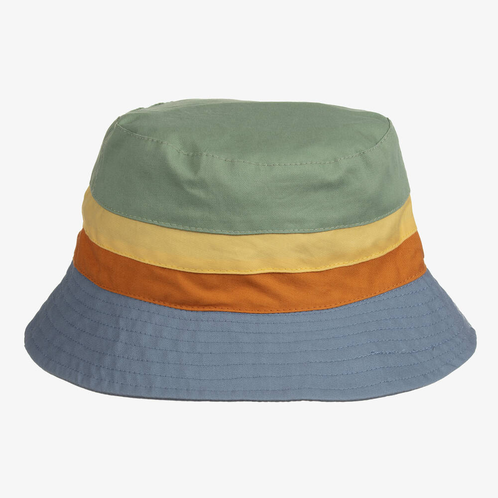 Boboli-Голубая хлопковая панама с цветовыми блоками | Childrensalon Outlet