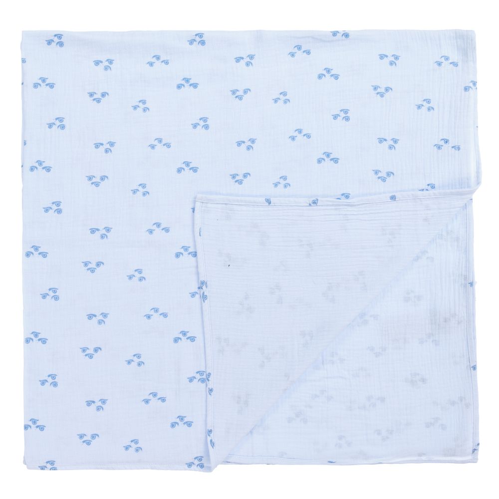 Boboli - Blue Cotton Swaddle (112cm) | Childrensalon