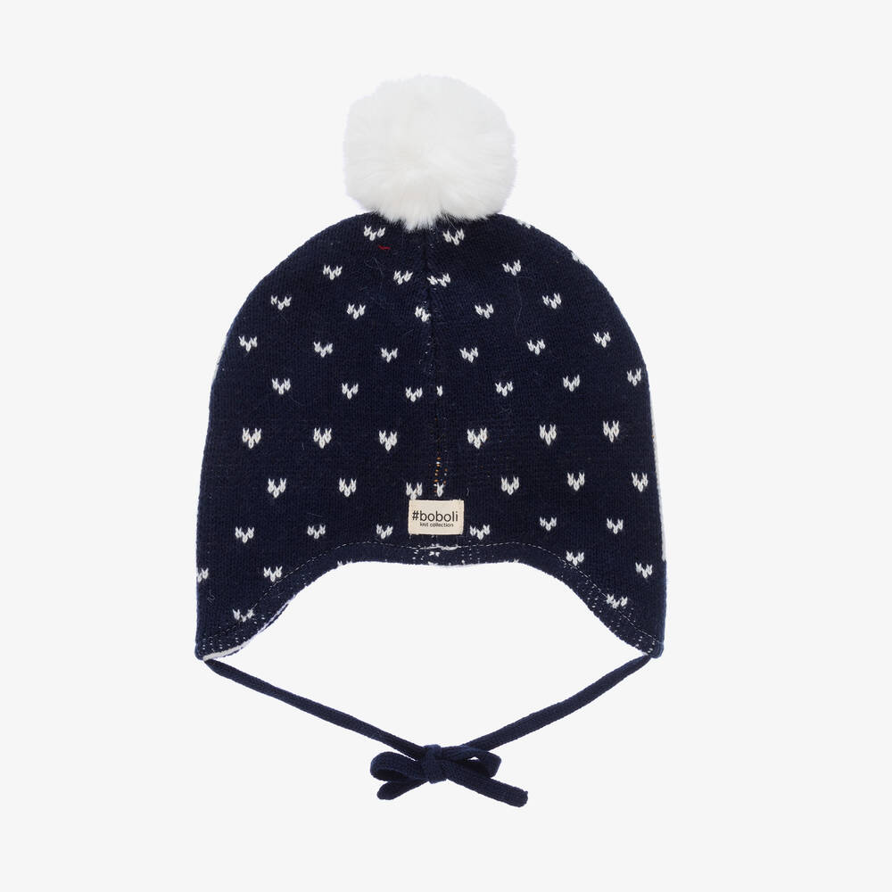 Boboli-Blue Knitted Penguin Hat  | Childrensalon Outlet