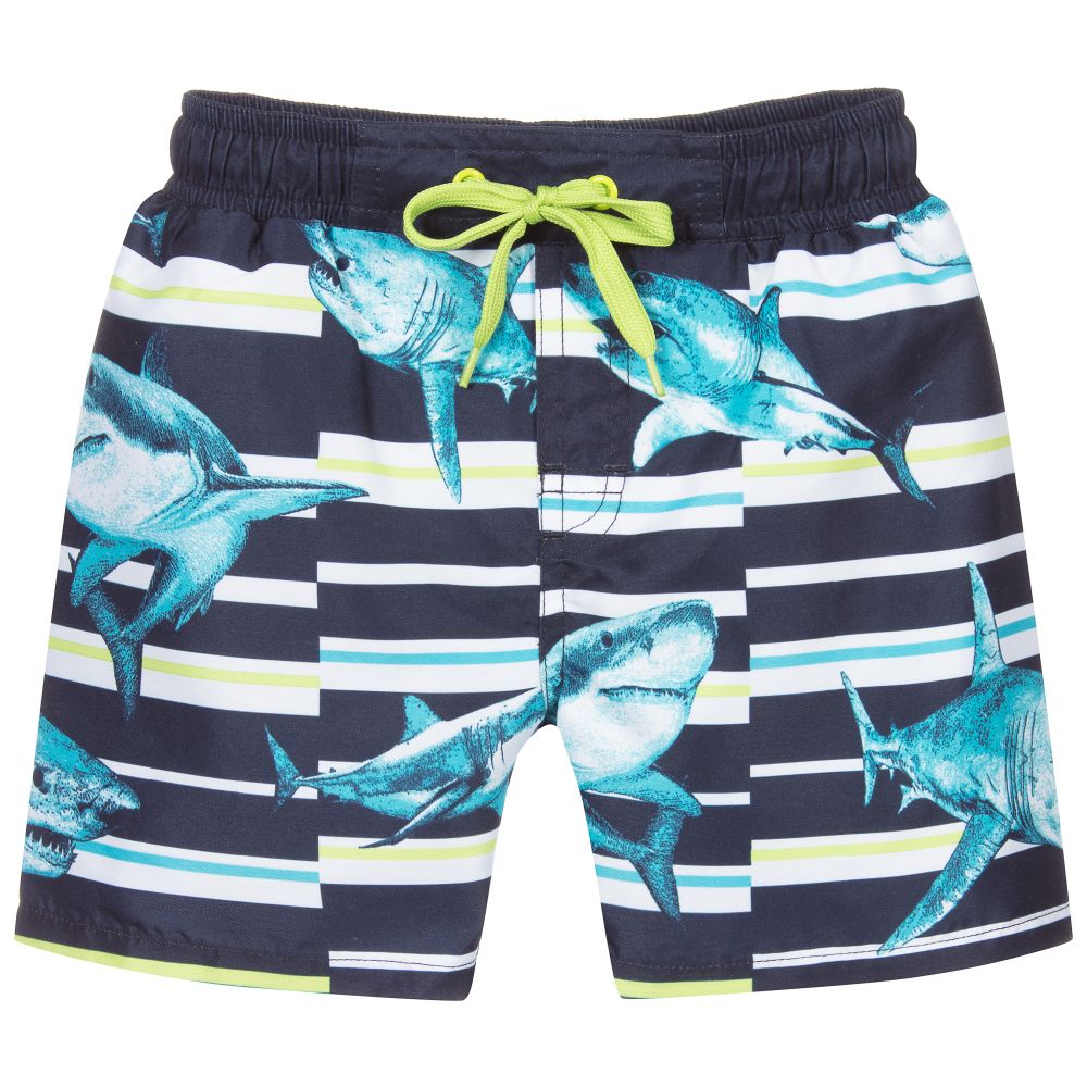 Boboli - Blue Sharks Swim Shorts | Childrensalon