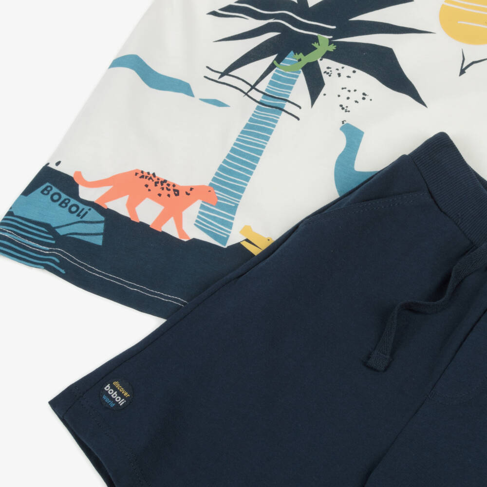 Boboli-Boys Azure Adventure Shorts Ensemble | Childrensalon Outlet
