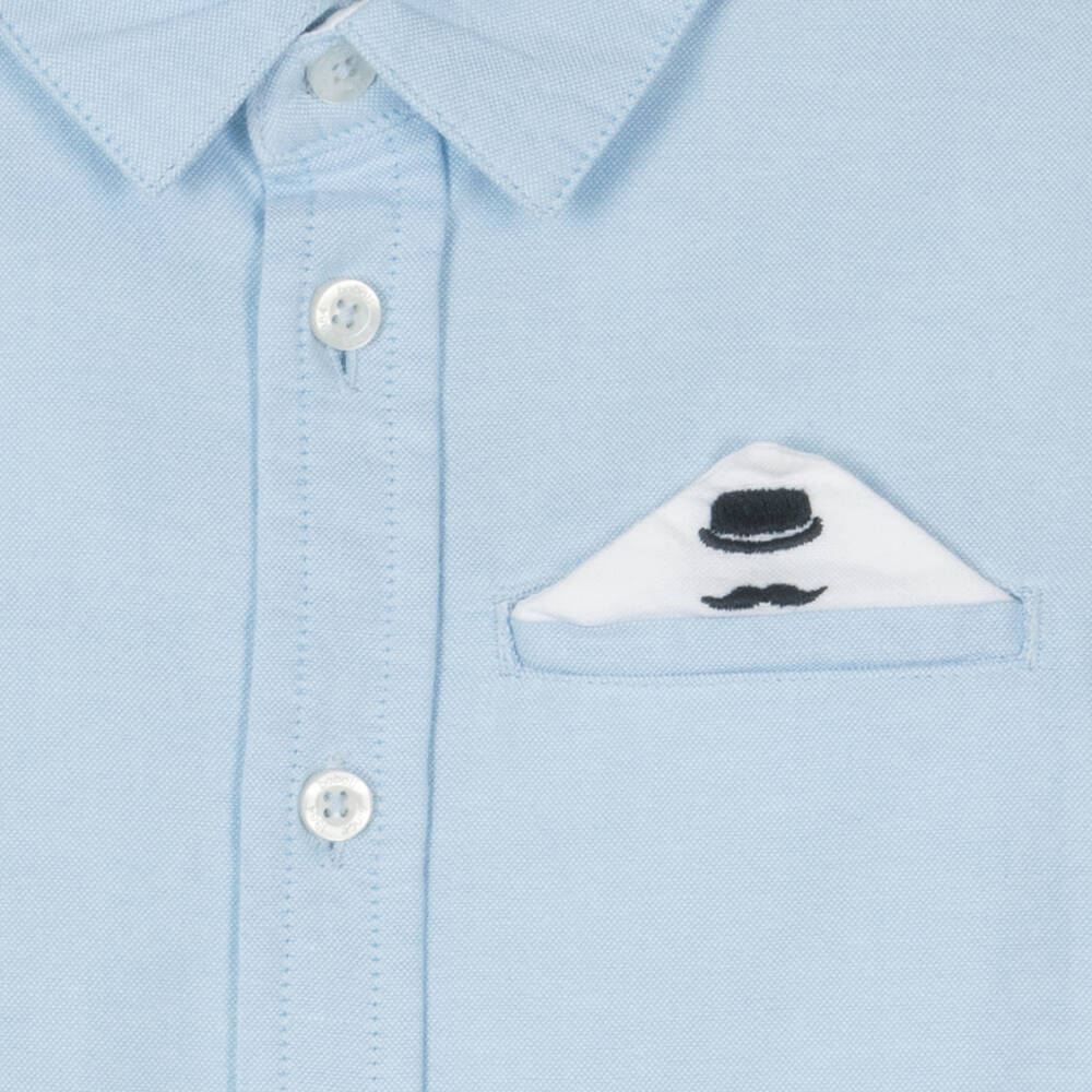 Boboli-طقم بنطلون قطن لون بيج وكحلي للأولاد | Childrensalon Outlet