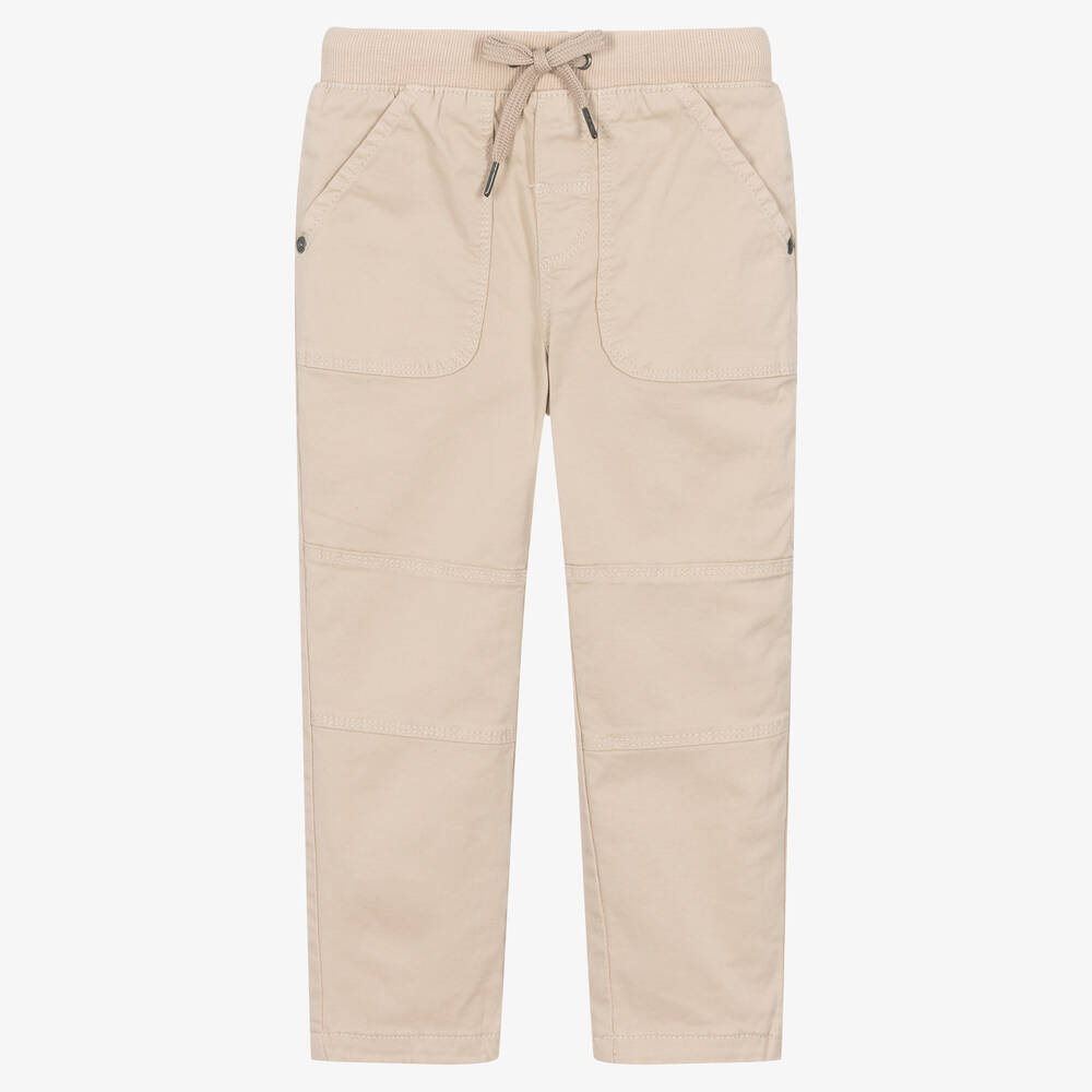 Boboli - Бежевые брюки из хлопкового твила | Childrensalon