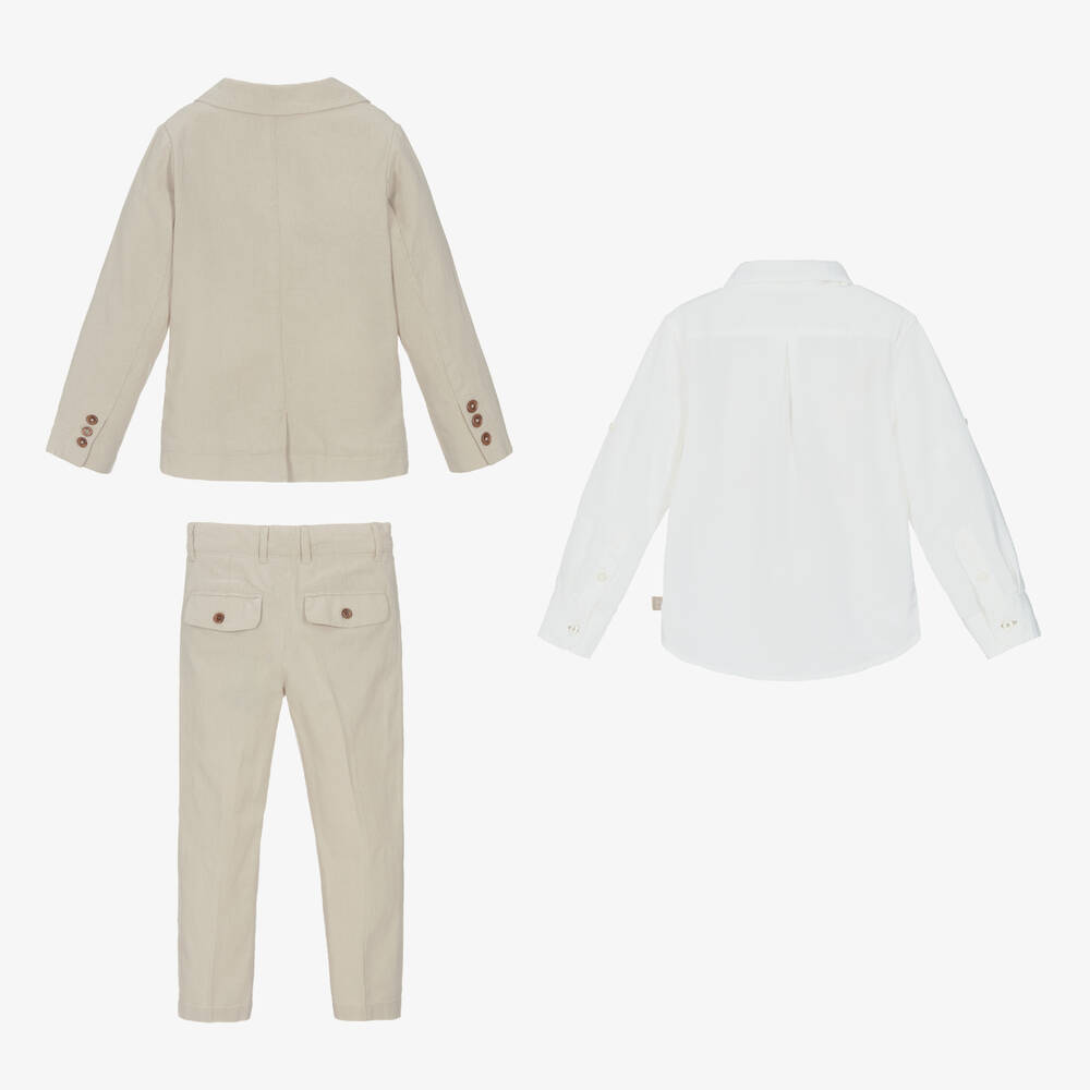 Boboli-Boys Beige & Ivory Trouser Set | Childrensalon Outlet