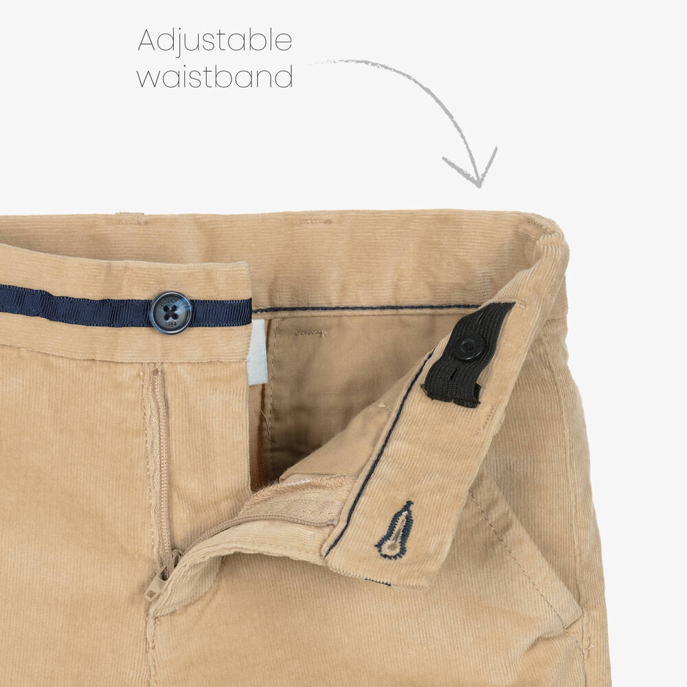 Boboli-Boys Biege & Red Cotton Trouser Set | Childrensalon Outlet