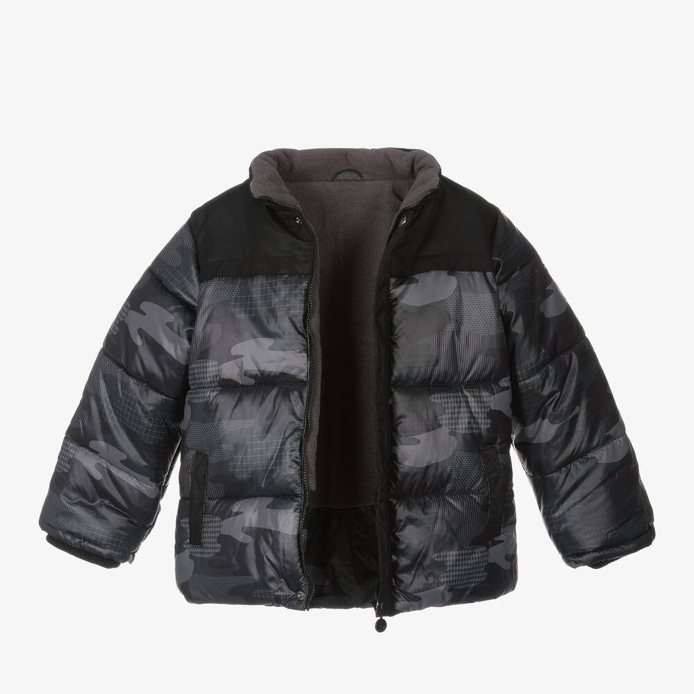 Boboli-Boys Black Hooded Puffer Coat | Childrensalon Outlet