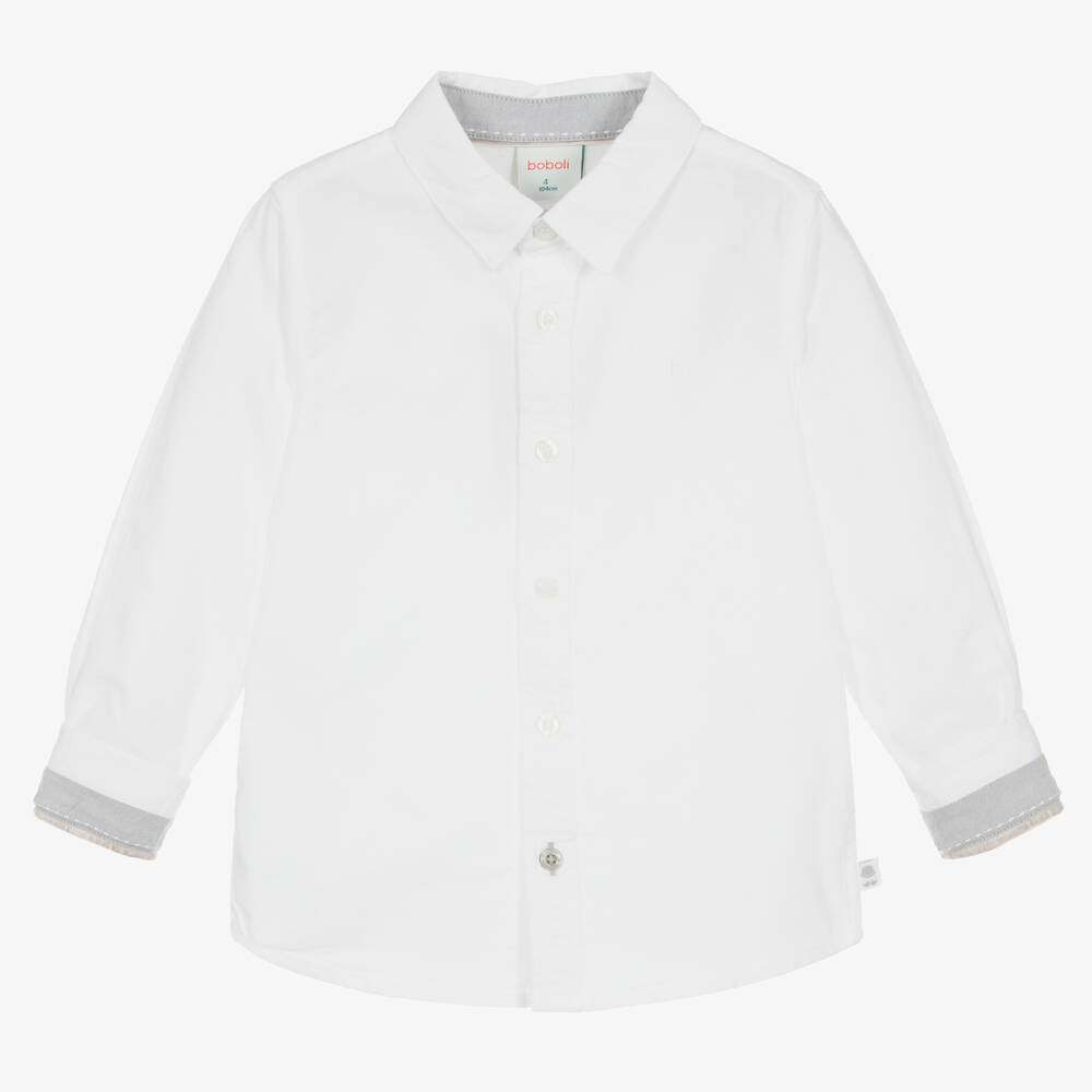 Boboli-Бежево-синий комплект с брюками из хлопка | Childrensalon Outlet