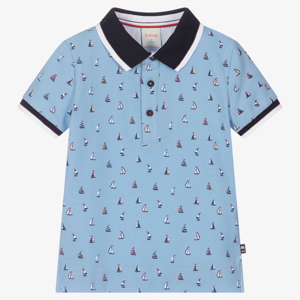 Boboli-Boys Blue Boats Shorts Set | Childrensalon Outlet