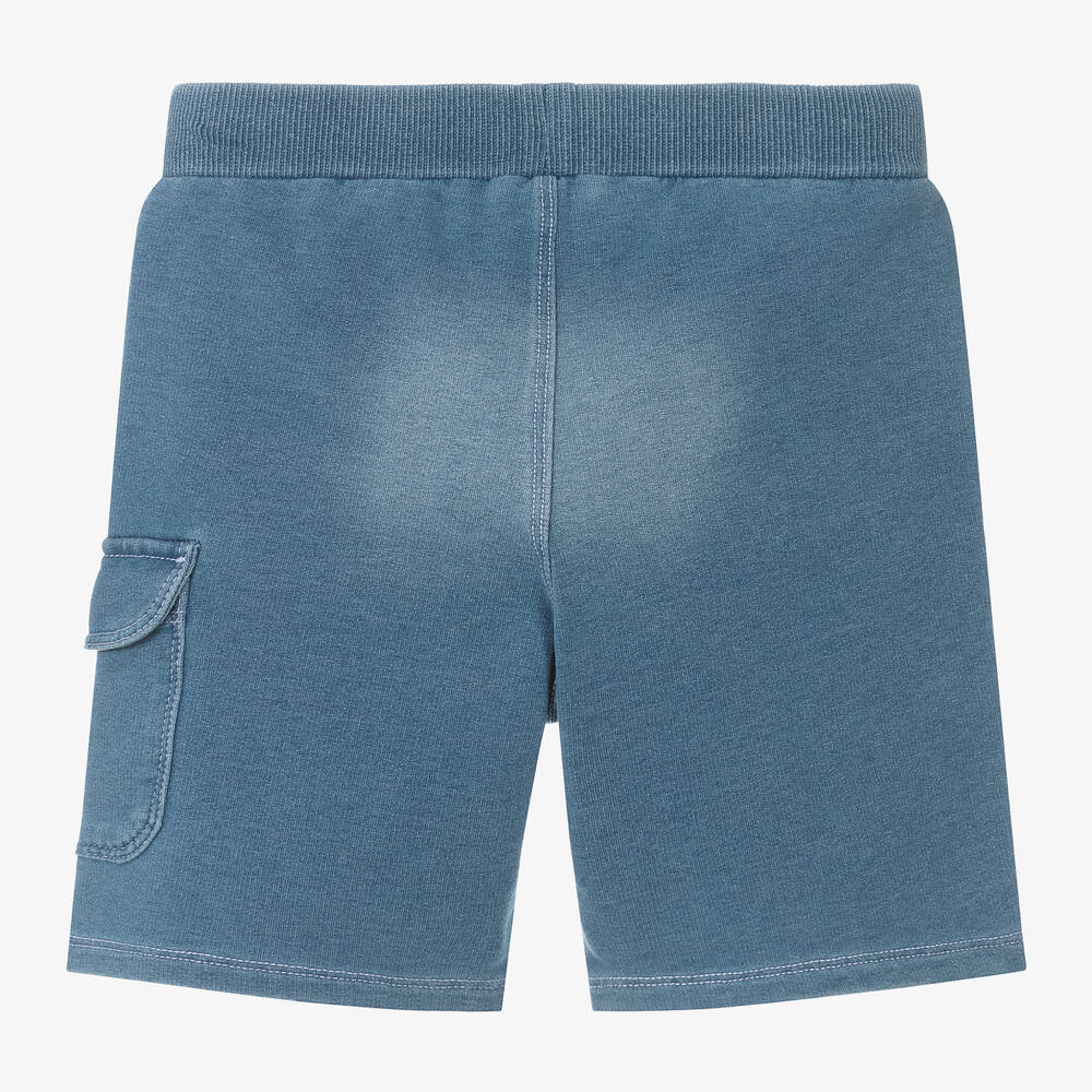 Boboli-شورت برمودا قطن جيرسي لون أزرق للأولاد | Childrensalon Outlet