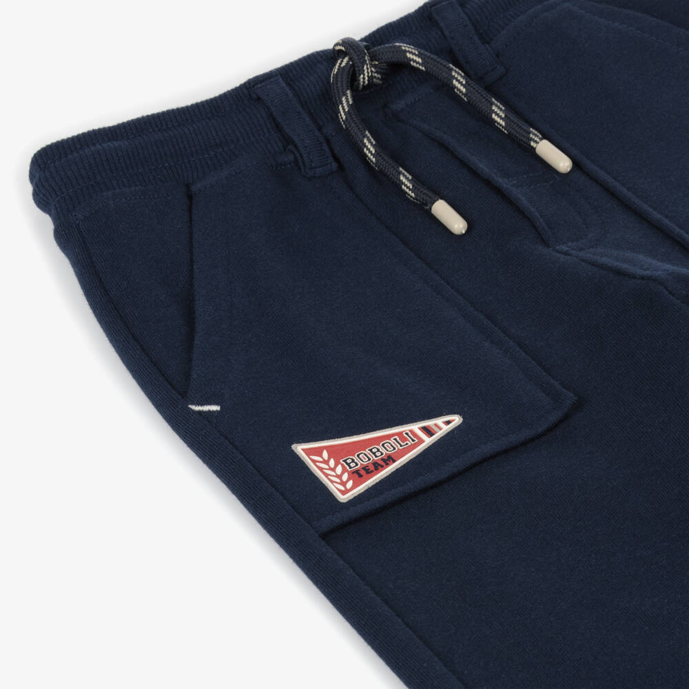 Boboli-Boys Blue Cotton Jogging Trousers | Childrensalon Outlet