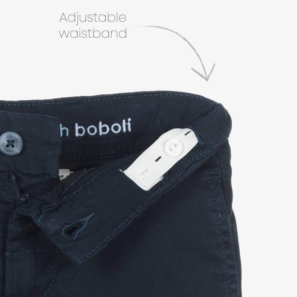 Boboli-طقم شورت وقميص قطن لون أزرق للأولاد | Childrensalon Outlet