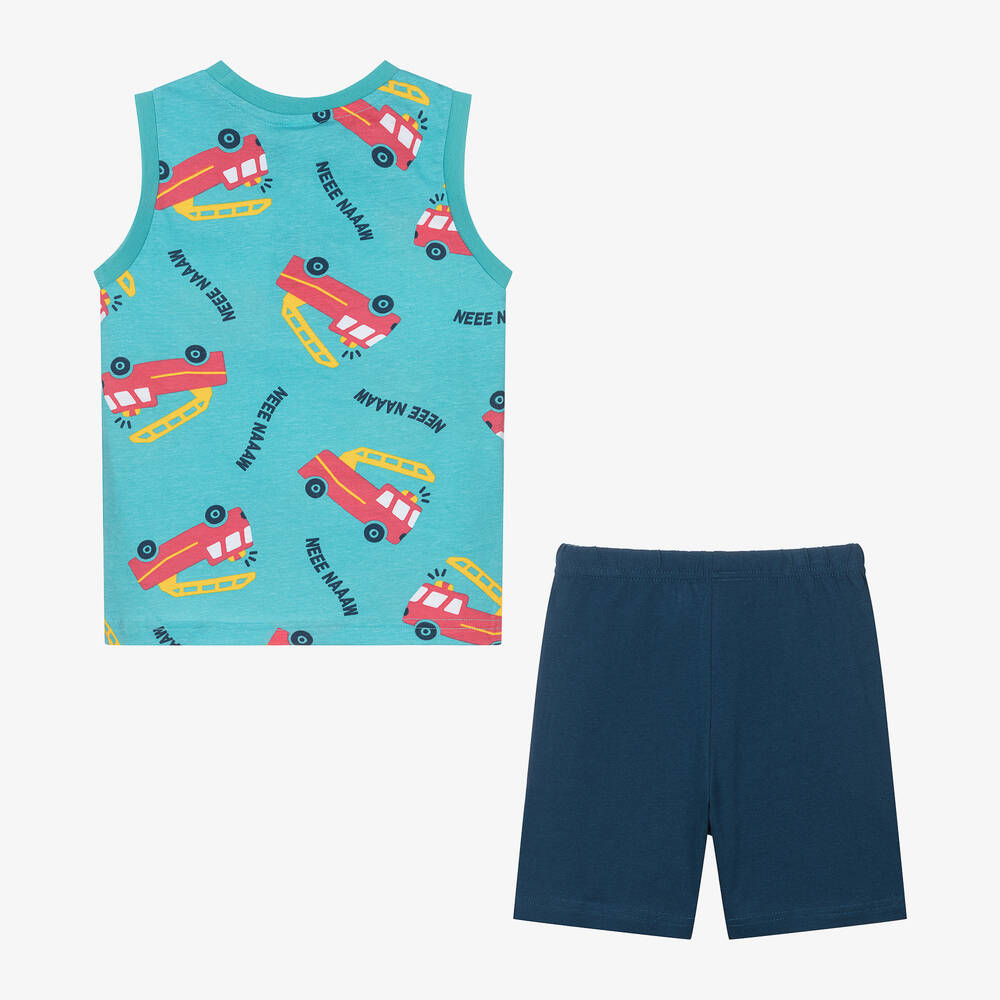Boboli-Boys Blue Cotton Short Pyjamas | Childrensalon Outlet