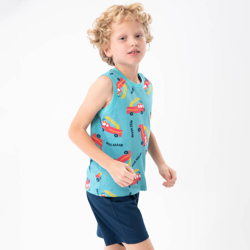 Boboli-Boys Blue Cotton Short Pyjamas | Childrensalon Outlet