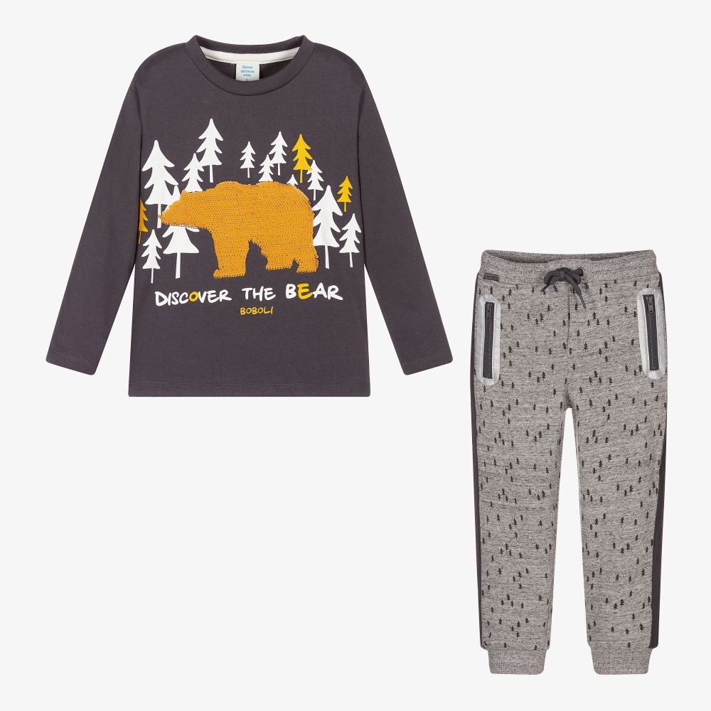 Boboli-Boys Blue Cotton Trouser Set | Childrensalon Outlet