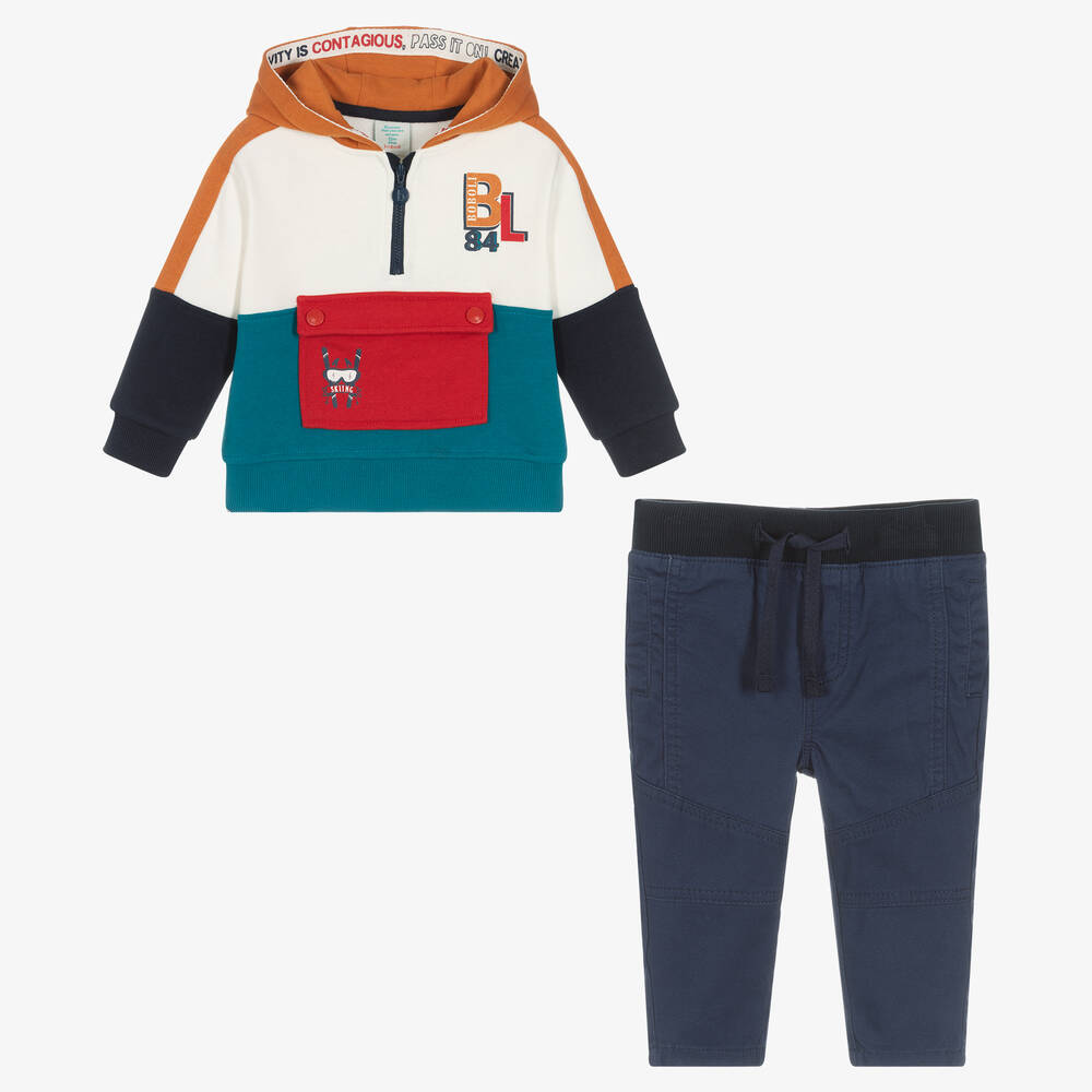 Boboli-Boys Blue Cotton Trouser Set | Childrensalon Outlet