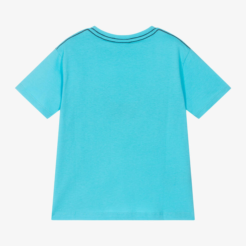 Boboli-Boys Blue Graphic Cotton T-Shirt | Childrensalon Outlet