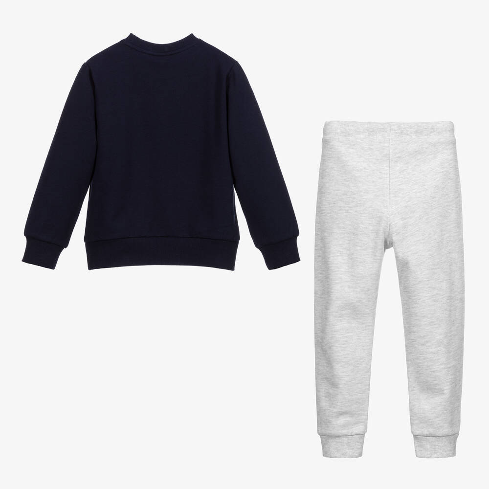 Boboli-Серо-синий спортивный костюм из хлопка для мальчиков | Childrensalon Outlet
