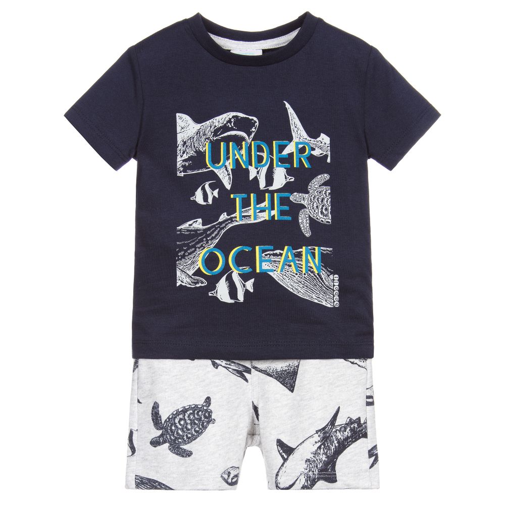 Boboli - Shorts-Set in Blau und Grau (J) | Childrensalon