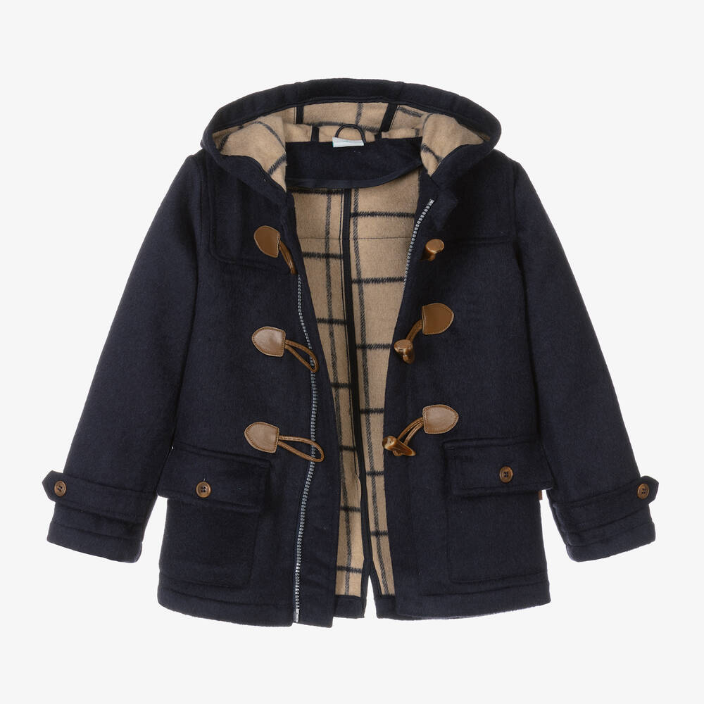 Boboli Duffle coat bleu a capuche garcon Childrensalon Outlet