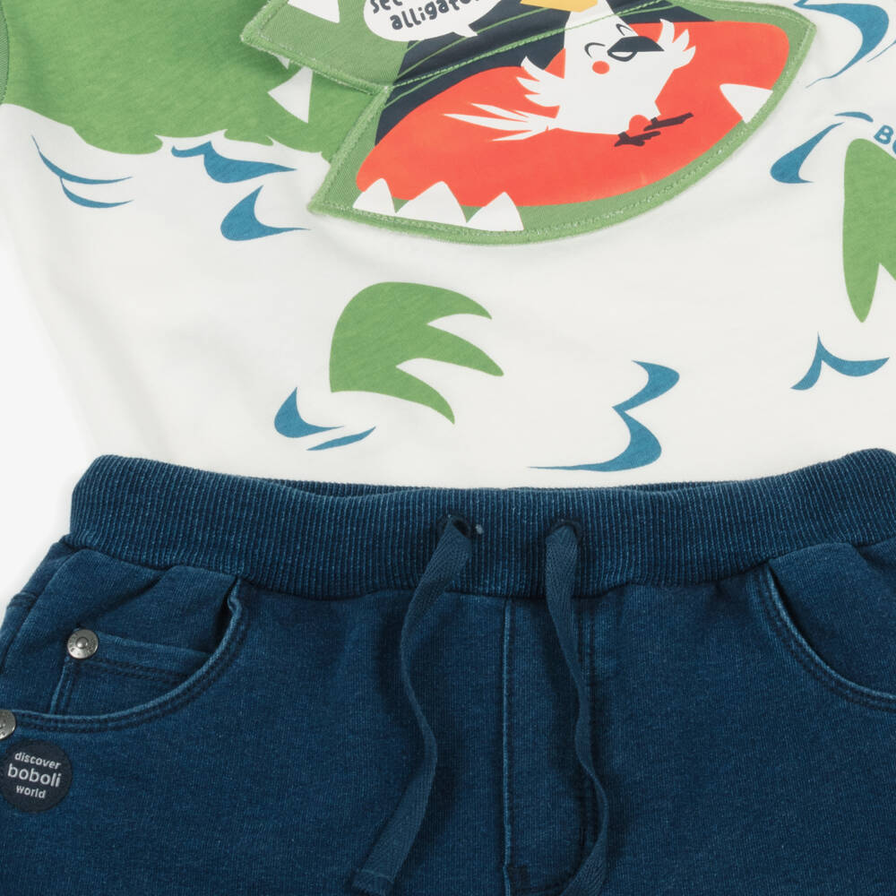 Boboli-Костюм из синего и кремового хлопка для мальчиков | Childrensalon Outlet