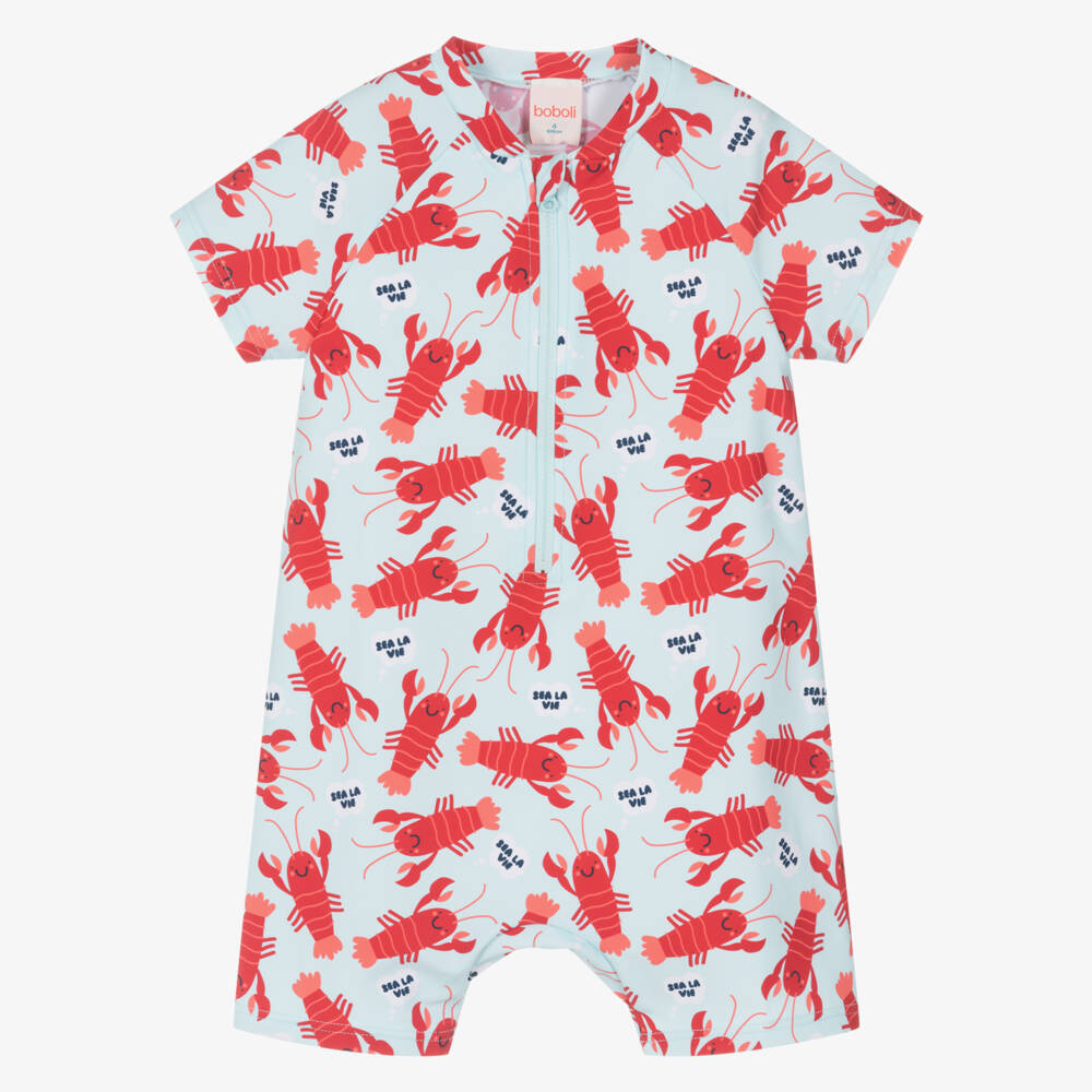 Boboli-Boys Blue Lobster Swim Romper | Childrensalon Outlet