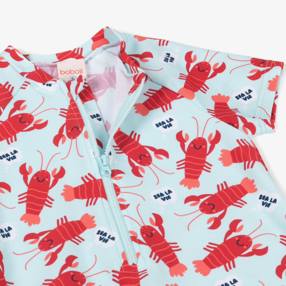 Boboli-Boys Blue Lobster Swim Romper | Childrensalon Outlet