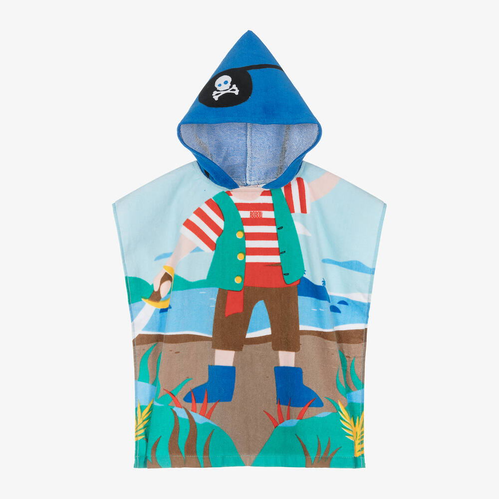 Boboli-Boys Blue Pirate Cotton Poncho Towel | Childrensalon Outlet