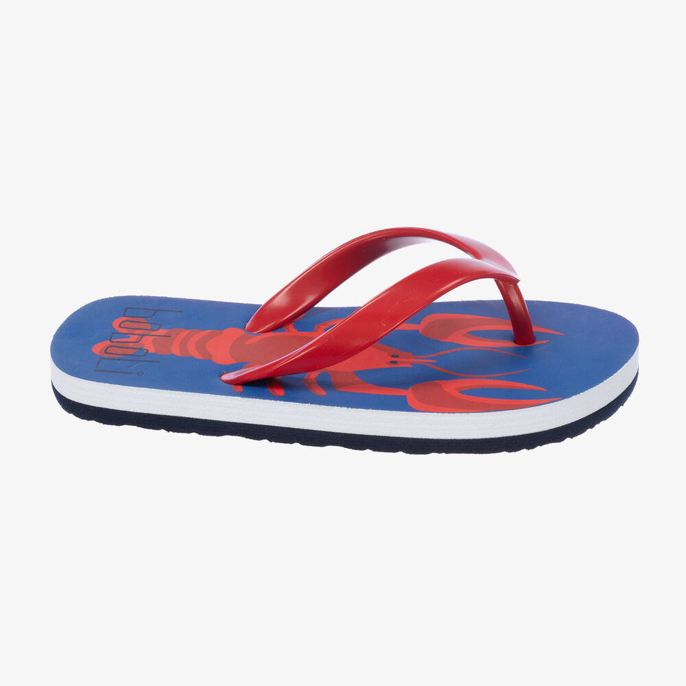 Boboli Boys Blue Red Lobster Flip Flops Childrensalon Outlet