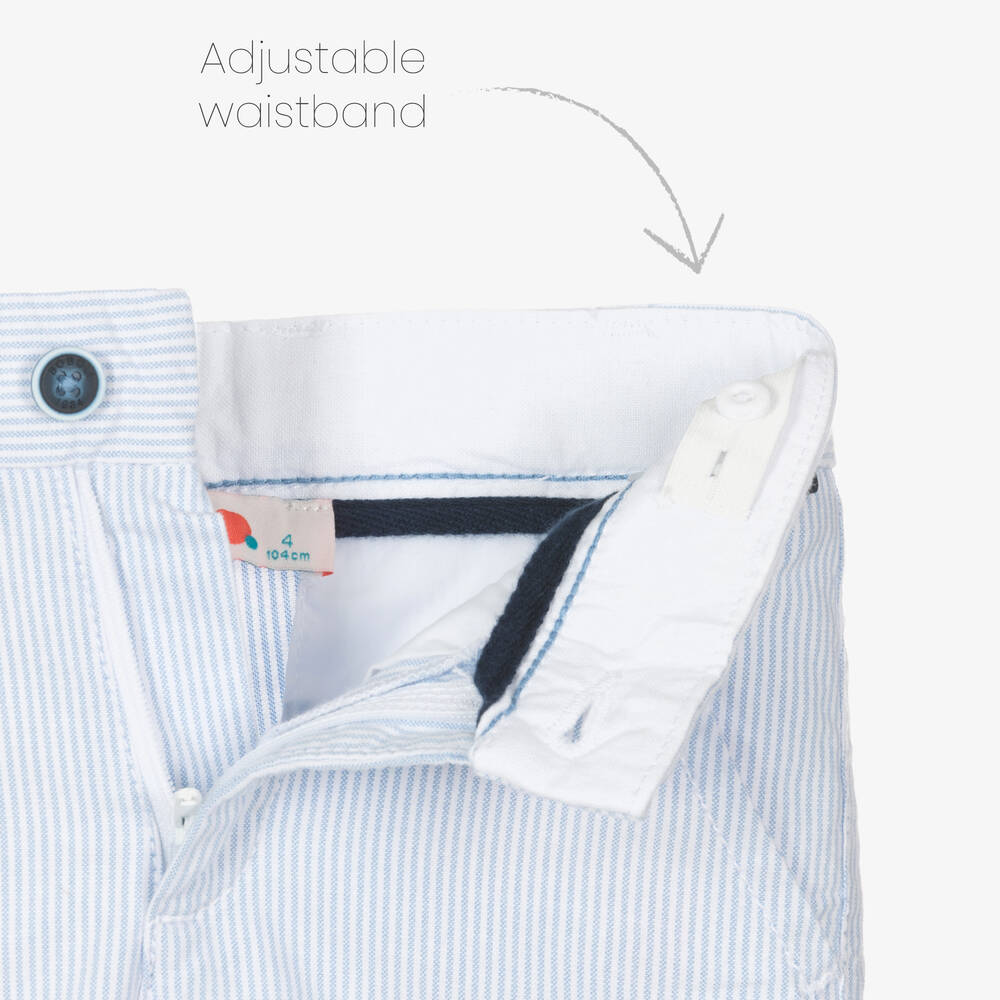 Boboli-Boys Blue Striped Cotton Shorts Set | Childrensalon Outlet