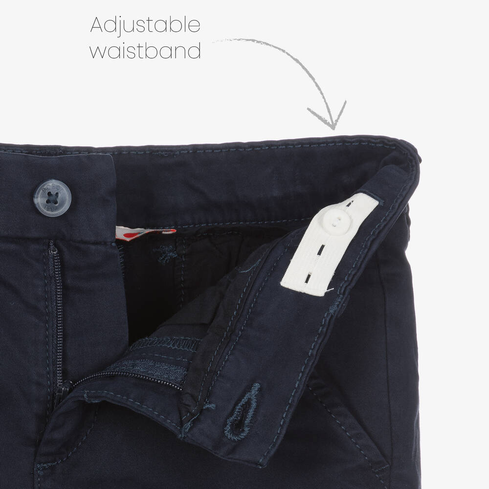 Boboli-Boys Blue Striped Cotton Trouser Set | Childrensalon Outlet