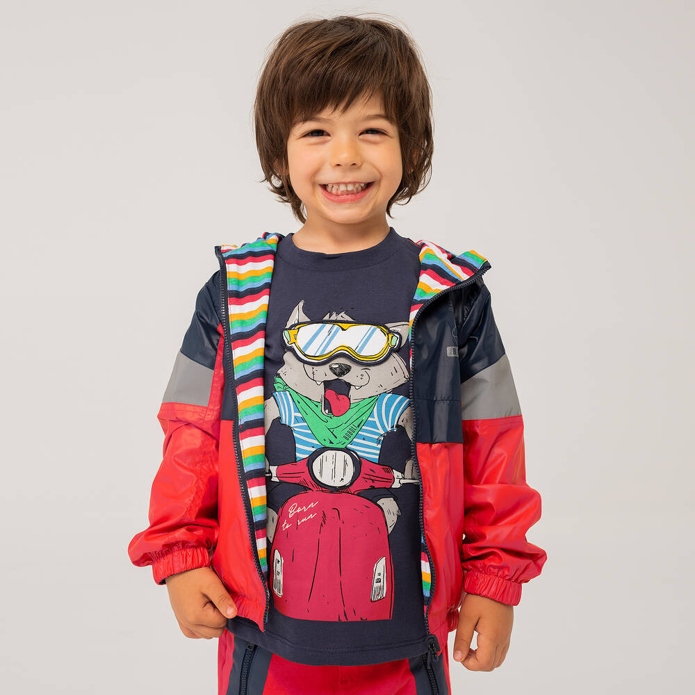 Boboli-Boys Blue Top & Red Shorts Set | Childrensalon Outlet