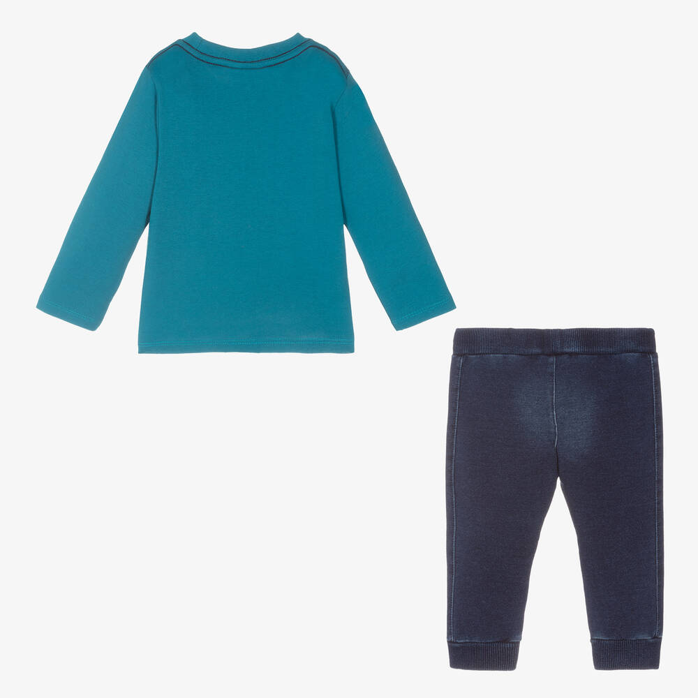 Boboli-Boys Blue Top & Trouser Set | Childrensalon Outlet