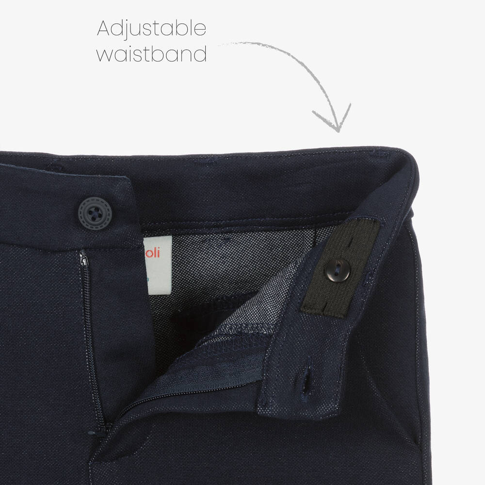 Boboli-طقم بنطلون قطن لون كحلي وأصفر للأولاد | Childrensalon Outlet