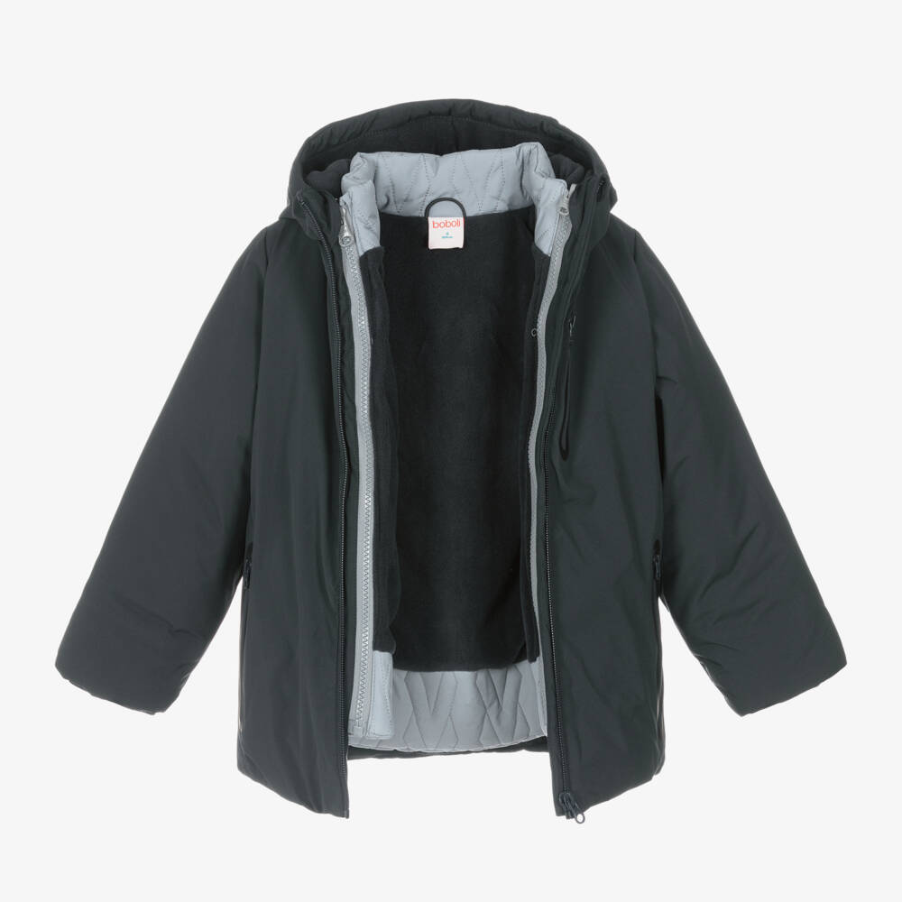 Boboli-Boys Charcoal Dual-Layer Coat | Childrensalon Outlet