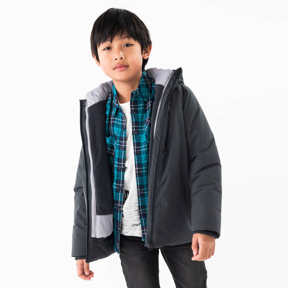 Boboli-Boys Charcoal Dual-Layer Coat | Childrensalon Outlet