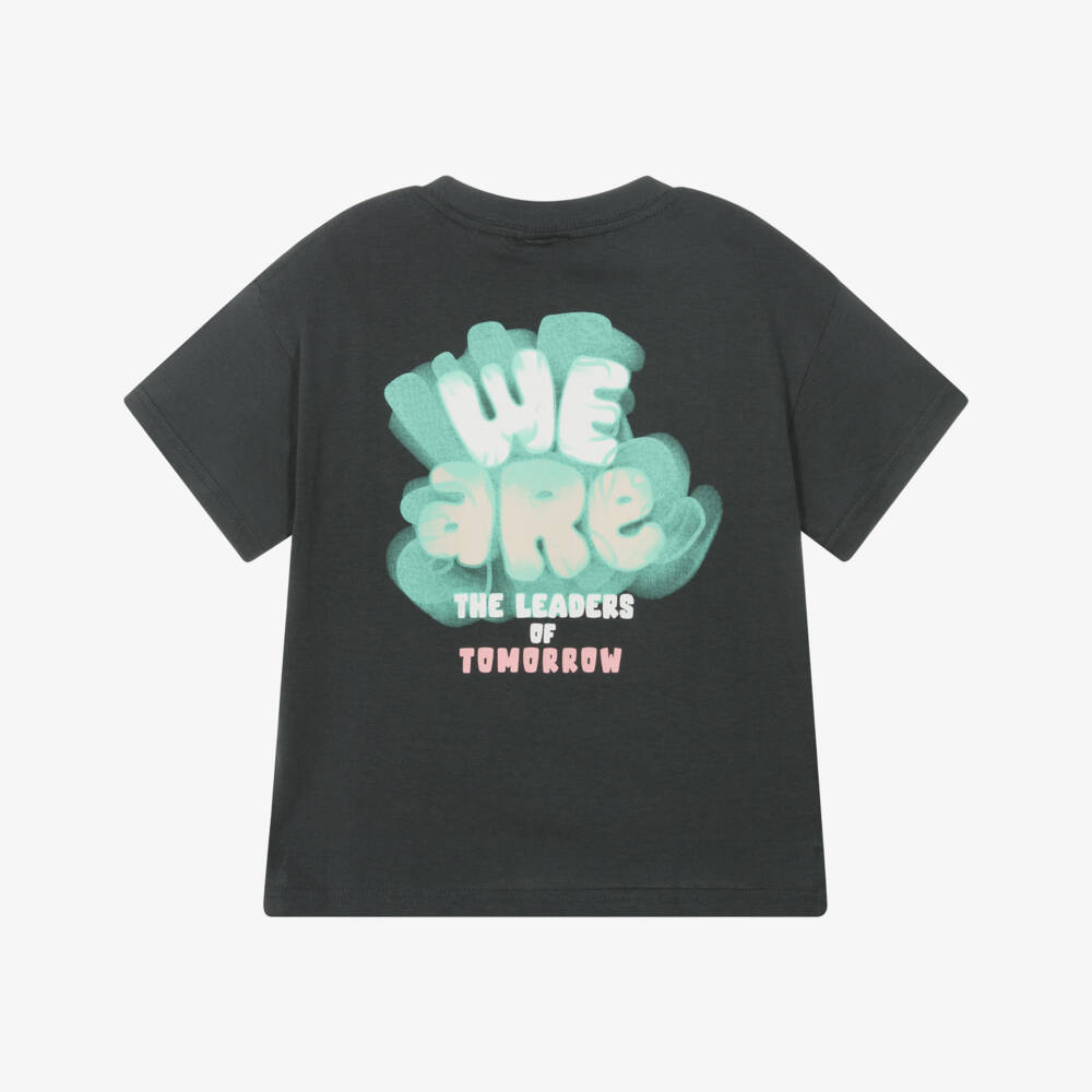 Boboli-Boys Charcoal Stylish Print Tee | Childrensalon Outlet