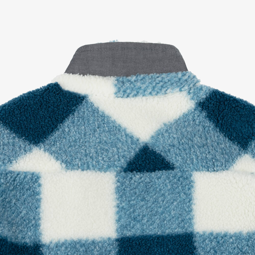 Boboli-Boys Checked Sherpa Fleece Jacket | Childrensalon Outlet