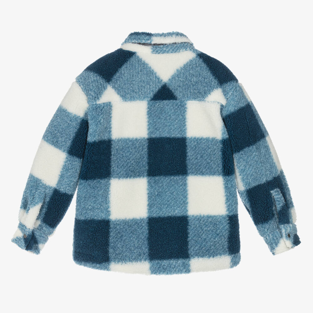 Boboli-Boys Checked Sherpa Fleece Jacket | Childrensalon Outlet