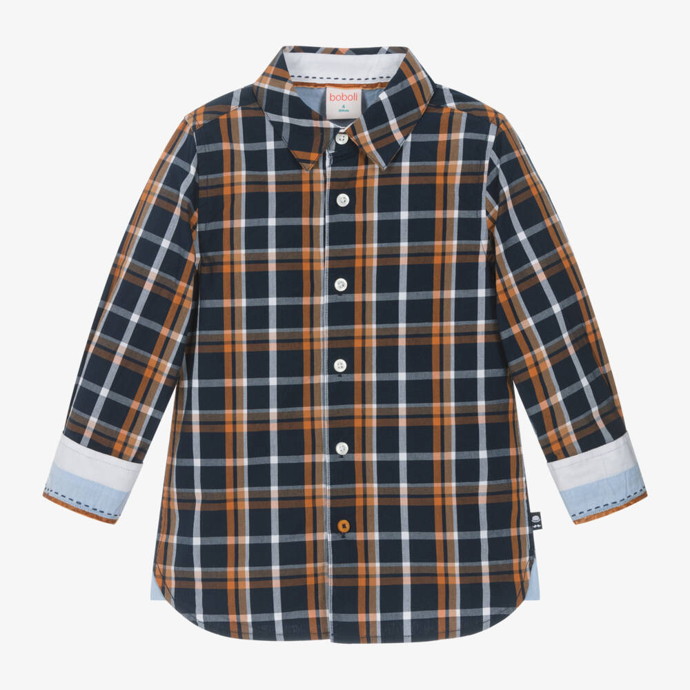 Boboli-Boys Chestnut & Navy Trouser Ensemble | Childrensalon Outlet