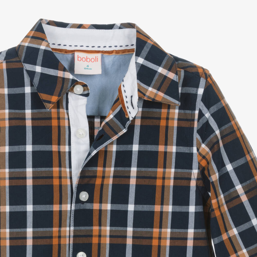 Boboli-Boys Chestnut & Navy Trouser Ensemble | Childrensalon Outlet