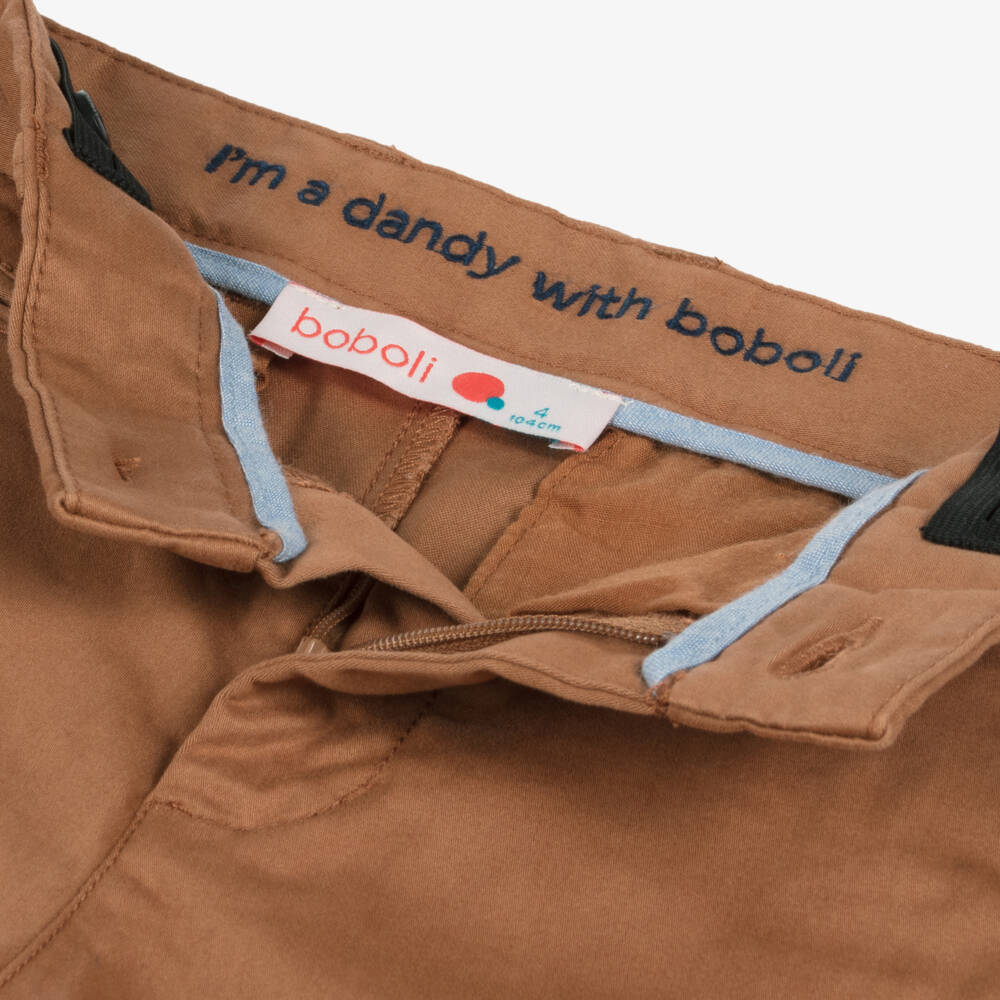 Boboli-Boys Chestnut & Navy Trouser Ensemble | Childrensalon Outlet