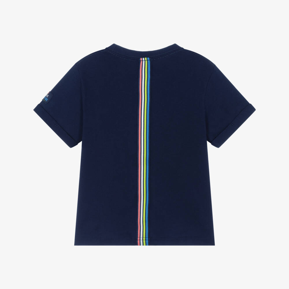 Boboli-Классическая хлопковая футболка синего цвета для мальчиков | Childrensalon Outlet